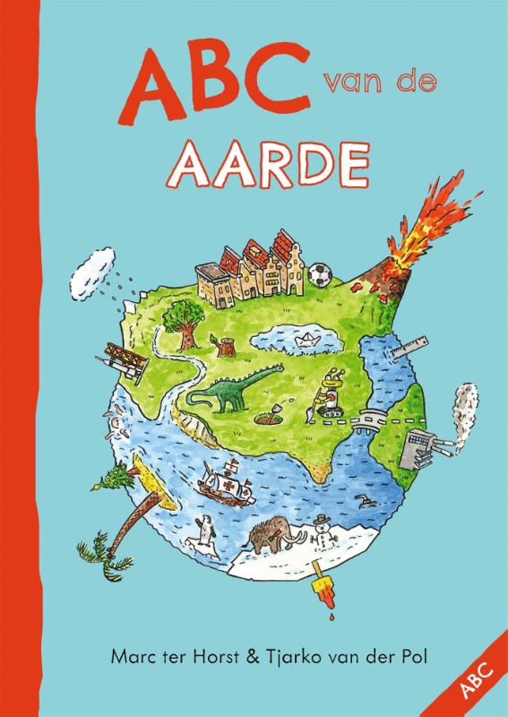 Wauw, wat een waanzinnig te gekke nieuwe non-frictieserie voor kinderen is ABC.
De A is van Aardbeving, de B van Berg, de C van CO2, de D van Dampkring en zo gaat het door tot aan de Z van Zee. Bij elke letter krijgen kinderen van Marc ter Horst een bizar knap verteld mini-college over een onderdeel vaan de aarde. Leren en lezen wordt zo een waar festijn!
Neem de B van Berg. Ter Horst laat kinderen het boek omdraaien en aan beide kanten duwen. Zie je wat er gebeurt? vraagt hij. In het midden komt het papier omhoog, en dat is precies hoe bergen ontstaan wanneer de aardplaten tegen elkaar bewegen. En daarom vind je hoog in de bergen soms resten van de zeebodem.
De tekeningen van Tjarko van der Pol zijn net zo uitzondering geweldig. De letters zijn personages in de gedetailleerde, super leerzame beelden, waar ook nog eens talloze grapjes in verstopt zijn.
Dit is non-fictie op zijn best.